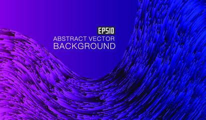 Poster - Blue purple gradient irregular lines make up an abstract texture background.

