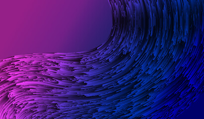 Poster - Blue purple gradient irregular lines make up an abstract texture background.