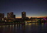 Fototapeta  - Brisbane City skyline sunset river skyscrapers 