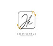 © FAAZT_Creative - J K JK Initial letter handwriting and signature logo. A concept handwriting initial logo with template element.