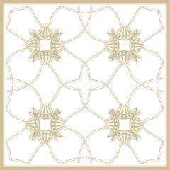 Poster - Scarf design. Frame.vector tiles background with color.