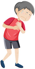 Wall Mural - Old man having chest pain