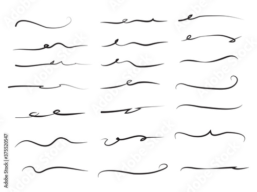 Cuadros en Lienzo Hand drawn set of underline, curly swishes, swashes, swoops