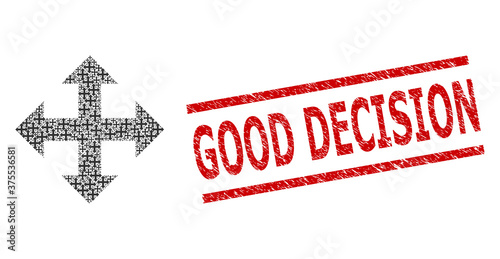 Recursion mosaic expand and Good Decision corroded stamp imitation Tableau sur Toile