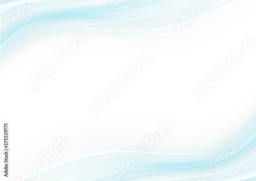 上品な曲線 フレーム素材 水色 横 Stock Illustration Adobe Stock
