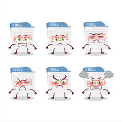 Poster - Bill paper cartoon character with various angry expressions