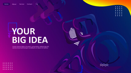 Landing page for game purpose with gamepad iconic icon