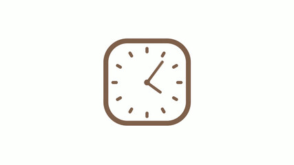 Brown dark counting clock icon on white background