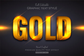 Sticker - Gold 3d Text Style Effect Premium