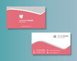 Simple business card template with wave design. Vector creative ilustration.	