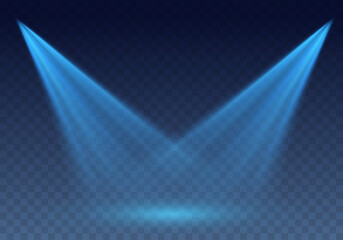 Wall Mural - blue scanner or laser effect. glowing stage light rays isolated on transparent background. vector br