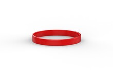 Red Silicone Wristband Mockup Template On Isolated White Background