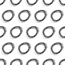 Seamless Pattern With Sketch Ellipses Shape