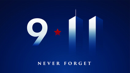 9/11 Patriot Day banner. USA Patriot Day card. September 11, 2001. We will never forget you. Vector design template for Patriot Day.