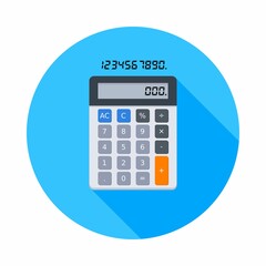 Calculator and Digital number icon vector isolated.