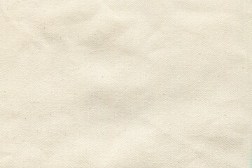 Poster - Texture of coarse natural cotton fabric, burlap. Clean coarse fabric of light beige color. Rough natural fabric with a clear interweaving of threads.