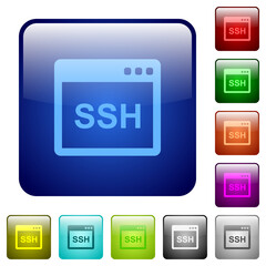 Wall Mural - SSH client application color square buttons