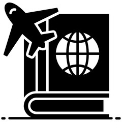 Wall Mural - 
Aeroplane with book, design of travel book in editable style 
