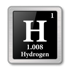 Canvas Print - The periodic table element Hydrogen. Vector illustration