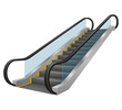 realistic modern escalator vector illustration