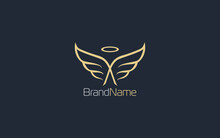 Wing Logo Formed Angel Symbol In Gold Color