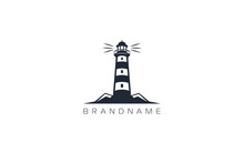 Lighthouse Logo Formed With Simple And Modern Shape
