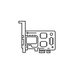 Poster - network card and motherboard component icon. perfect for logo, presentation, background, website, application and more product. icon design line style