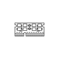 Poster - random access memory and motherboard component icon. perfect for logo, presentation, background, website, application and more product. icon design line style
