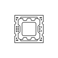 Poster - processor and motherboard component icon. perfect for logo, presentation, background, website, application and more product. icon design line style