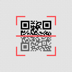 Poster - QR code scanning icon. Vector on isolated white background. EPS 10