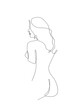 canvas print picture - Continuous line Naked woman or one line drawing on white isolate
