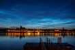 Toruń - Panorama miasta nocą w tle obłoki srebrzyste (NLC)
