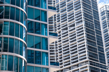 Densely populated high-rise condominiums Miami Beach South Florida