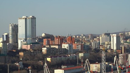 Canvas Print - Urban landscape with views of buildings and architecture. Vladivostok, Russia