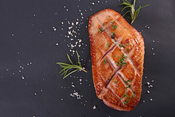 Wall Mural - grilled duck breast with salt and herbs