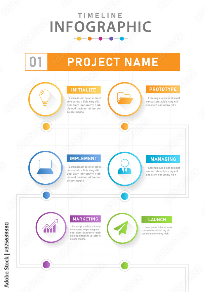 Infographic template for business. Modern Timeline diagram with ...