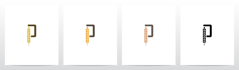 Wall Mural - Wheat Grain On Letter Logo Design P