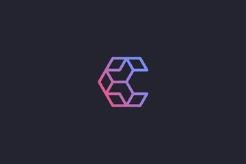 Technology Letter C Logo Abstract Whimsical Monogram
