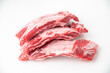 isolated fresh beef back rib on white background