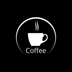 Wall Mural - Coffee cup icon design isolated on dark background