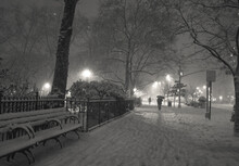 New York Winter - Snow-Covered Sidewalk
