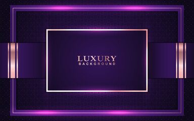 abstract purple background a combination with golden decoration. modern and luxury overlapping layer