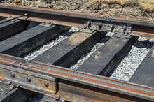 Steel Rails And Wooden Sleepers