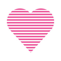 Poster - pink striped heart love romantic isolated icon design