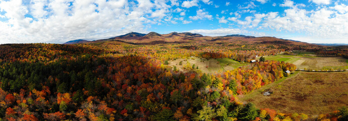 Aerial View of the Fall splendor in the White Mountains