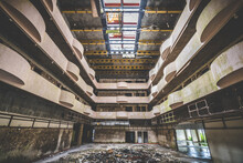 A Decayed Lobby In An Abandoned Hotel