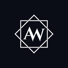 Letter AW luxury logo design vector