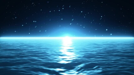Wall Mural - 3d loopable animation background of sea.