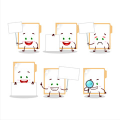 Sticker - Brown manila folder cartoon character bring information board