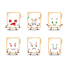 Sticker - Brown manila folder cartoon character with nope expression